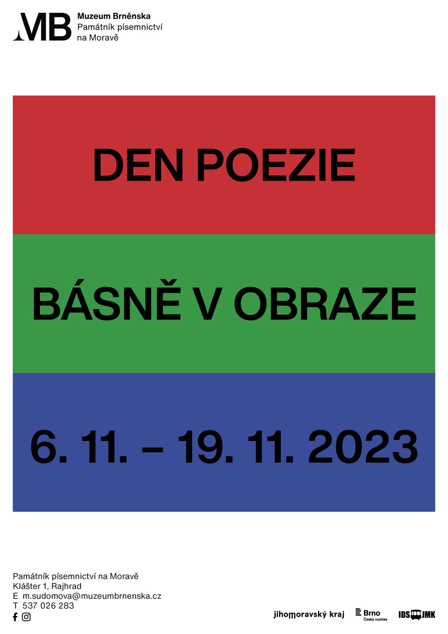 Den poezie 2023 . Básně v obrazech • Město Rajhrad