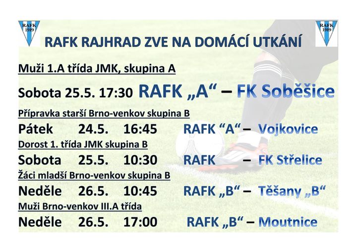 FOTBAL - DOMÁCÍ UTKÁNÍ RAFK - T21/2024 • Město Rajhrad